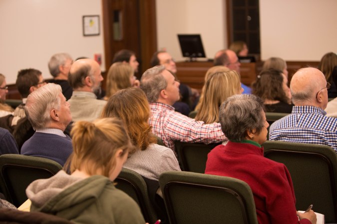A look over the crowd at the February 4, 2016 lecture.