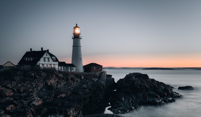 lighthouse on a rocky coast